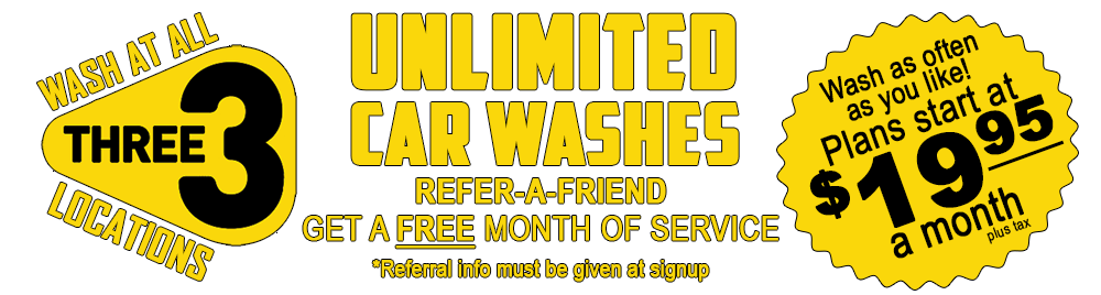 Unlimited Car Washes at all 3
                                      locations!